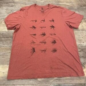 Black Lantern Mens Fly Fishing Lure Graphic T-Shirt Rust Orange XL Short Sleeve
